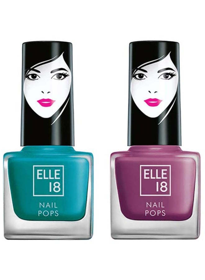 إل 18 مجموعة طلاء أظافر Elle 18 Nail Pops، لون 155 (5 مل) ولون 161 (5 مل) بلمسة نهائية غير لامعة - Image 1